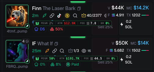 The dev stats badge inside Axiom Pulse cards