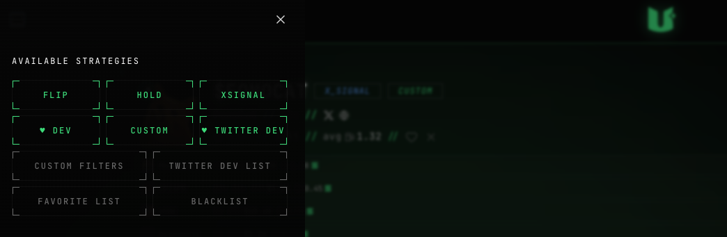 USEFUL strategy side menu
