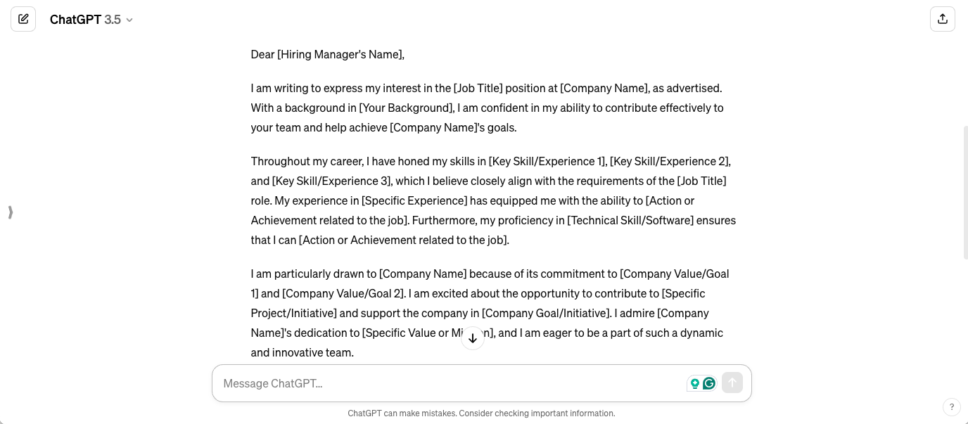 Generate Cover Letter