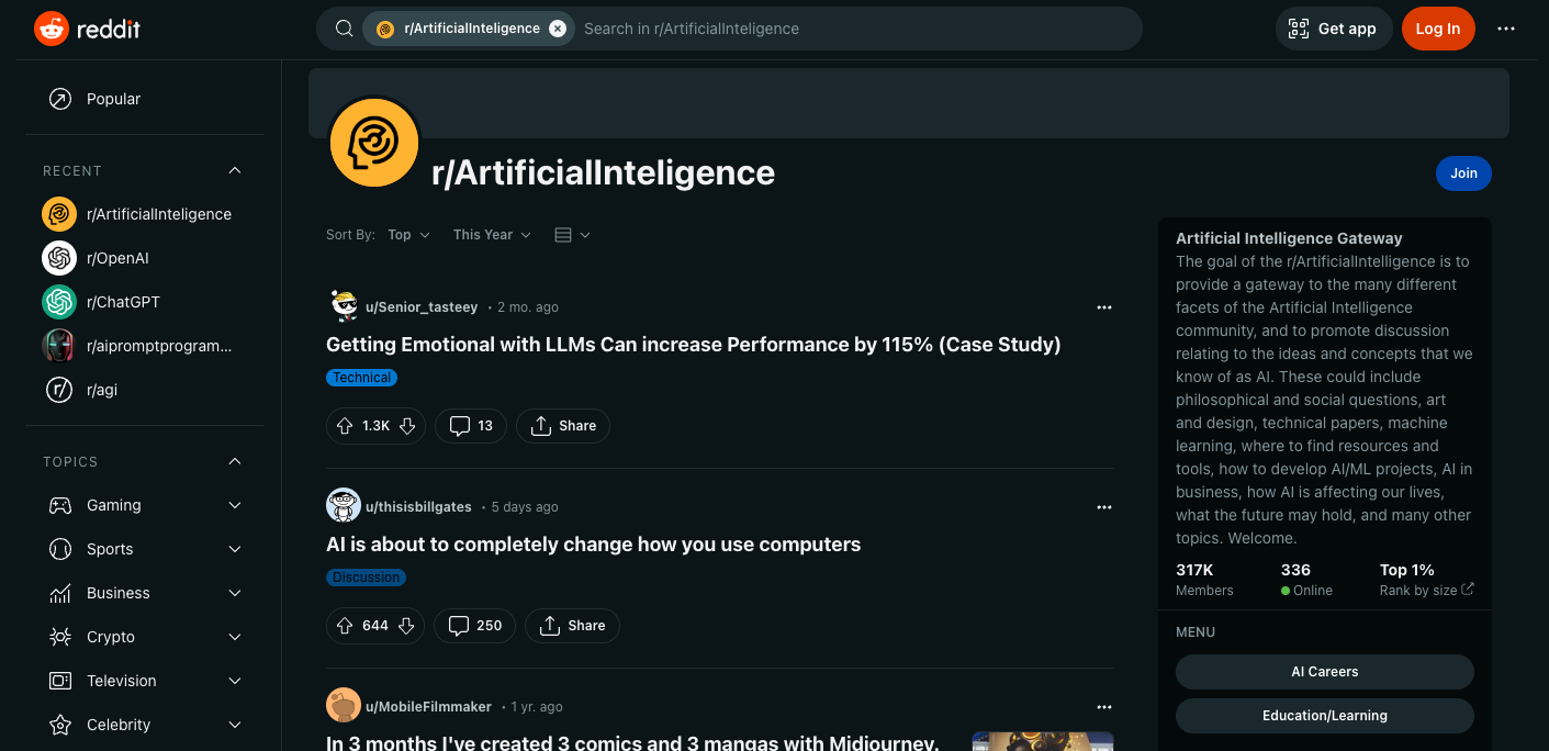 r/ArtificialInteligence