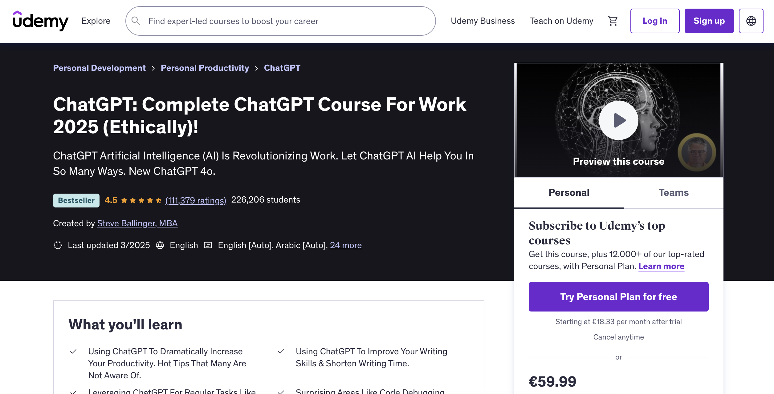 Complete ChatGPT Course For Work
