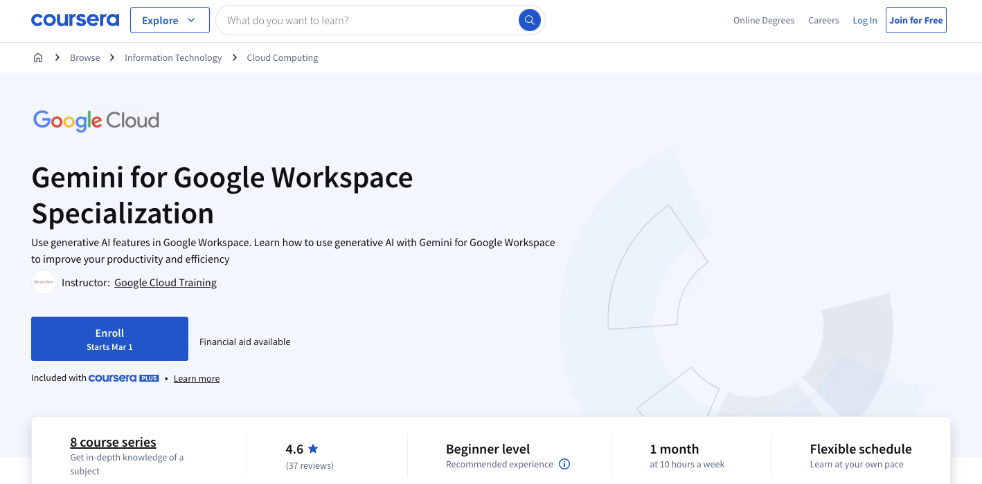 Gemini for Google Workspace Specialization