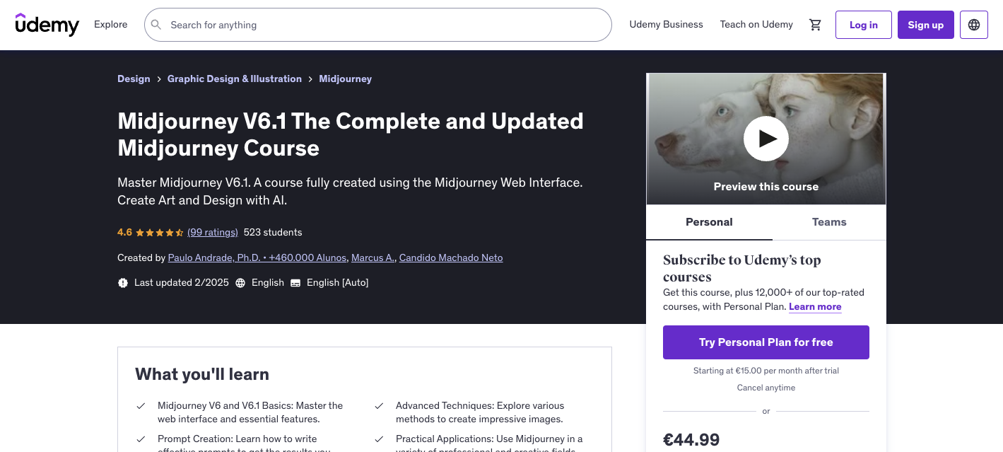 Midjourney V6.1 The Complete and Updated Midjourney Course