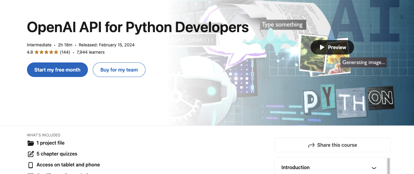 OpenAI API for Python Developers