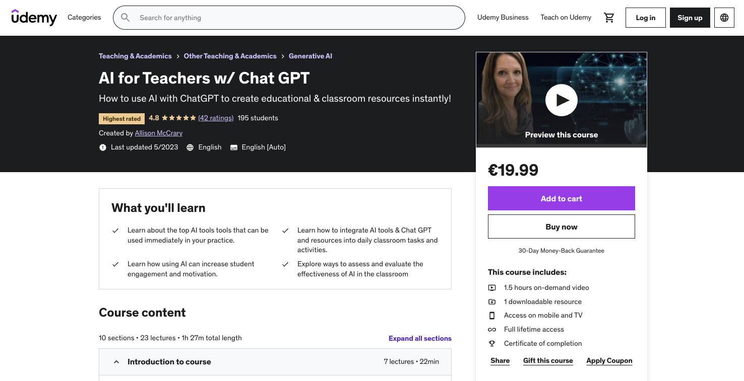 AI for Teachers w/ Chat GPT
