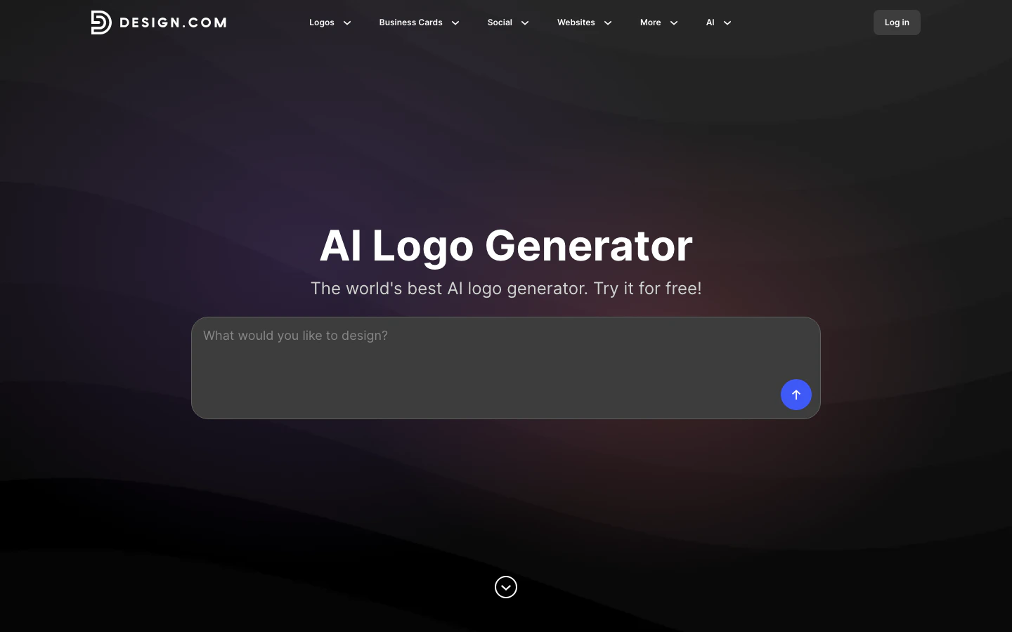 Design.com AI logo generator interface