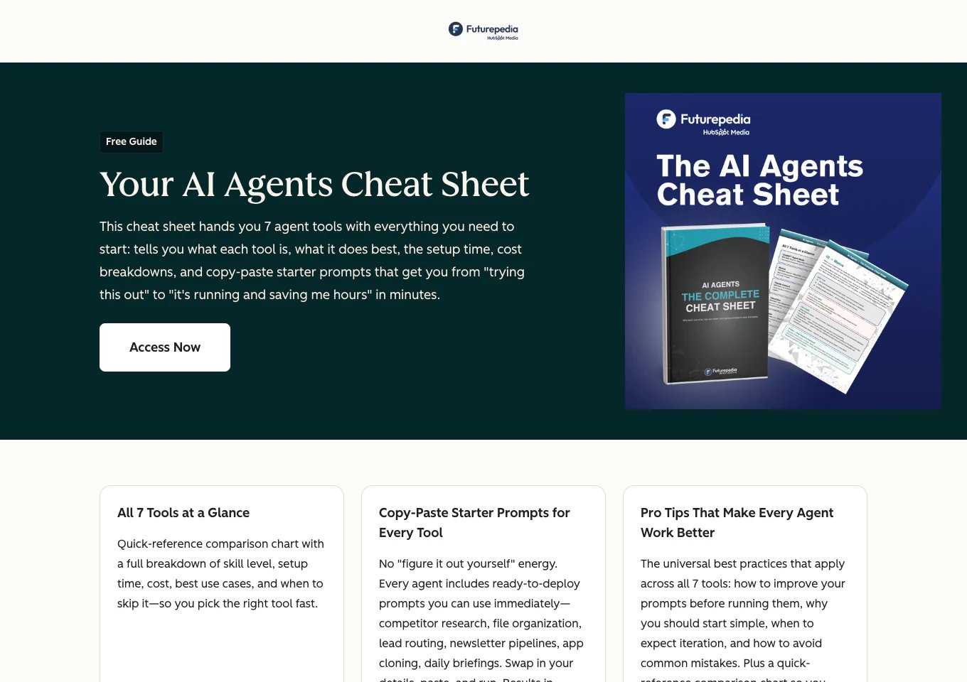 AI Agents Cheat Sheet by Futurepedia