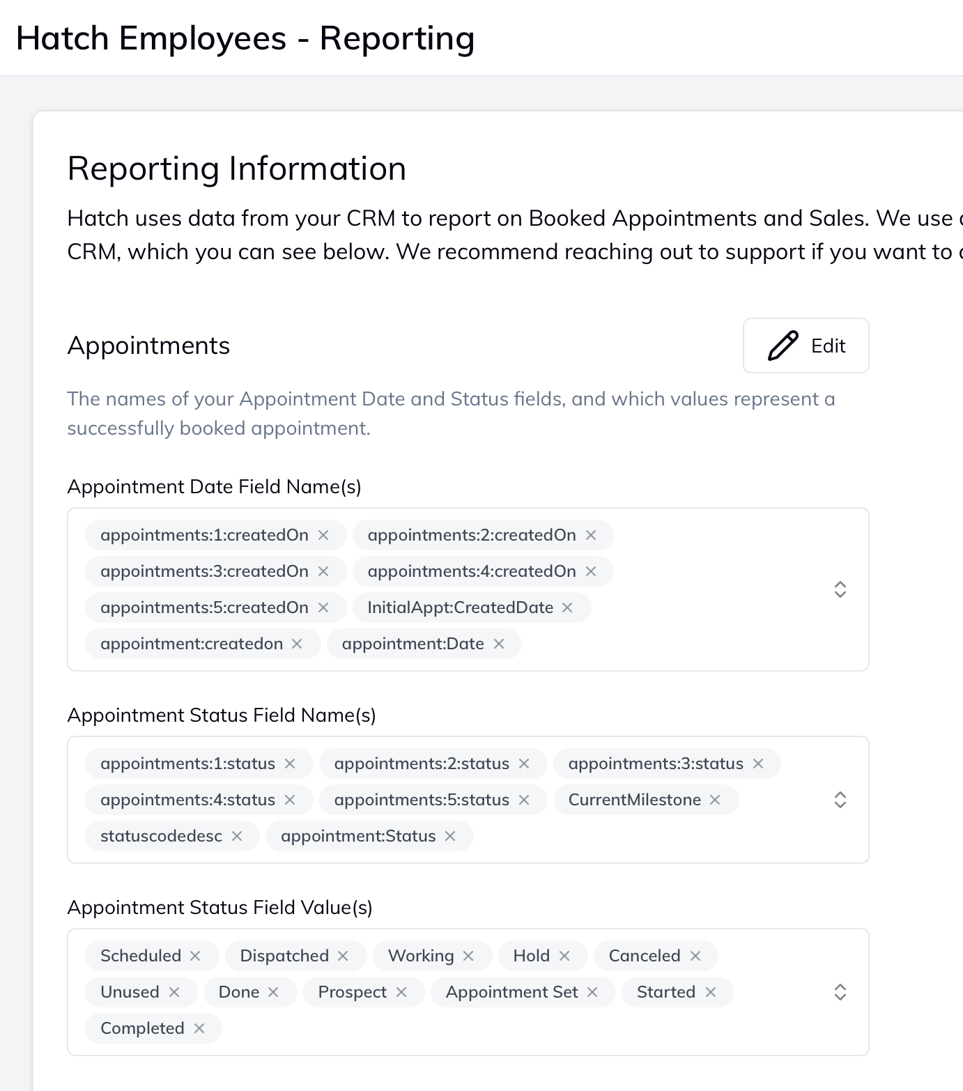 Attribution settings