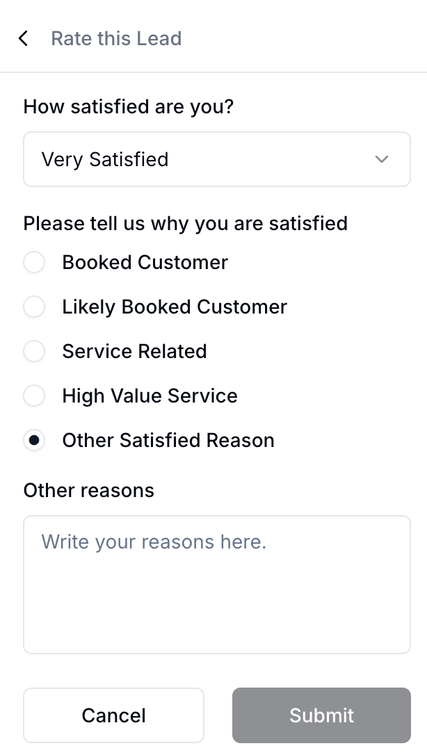 Google LSA rate lead example