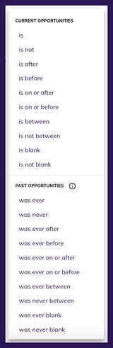 Date field operators