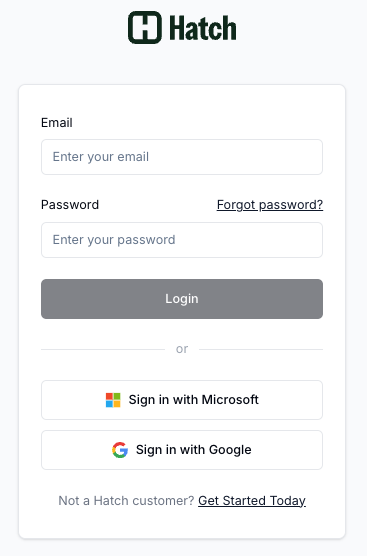 Signing into Hatch - Hatch Documentation