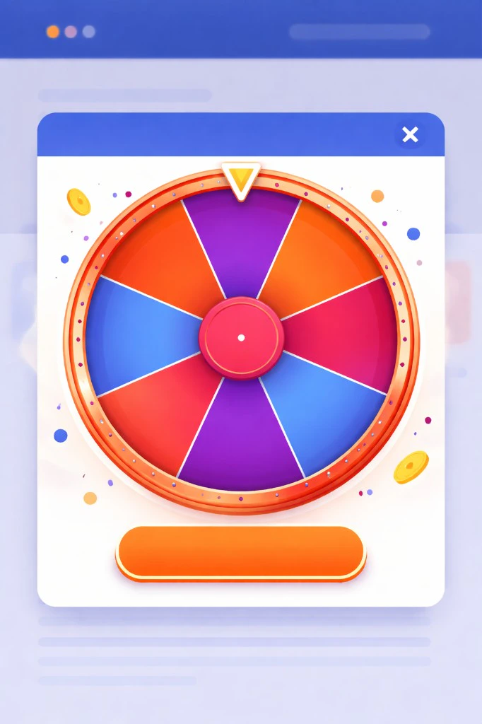 Ilustração de uma roleta de prêmios como exemplo de Mini Game