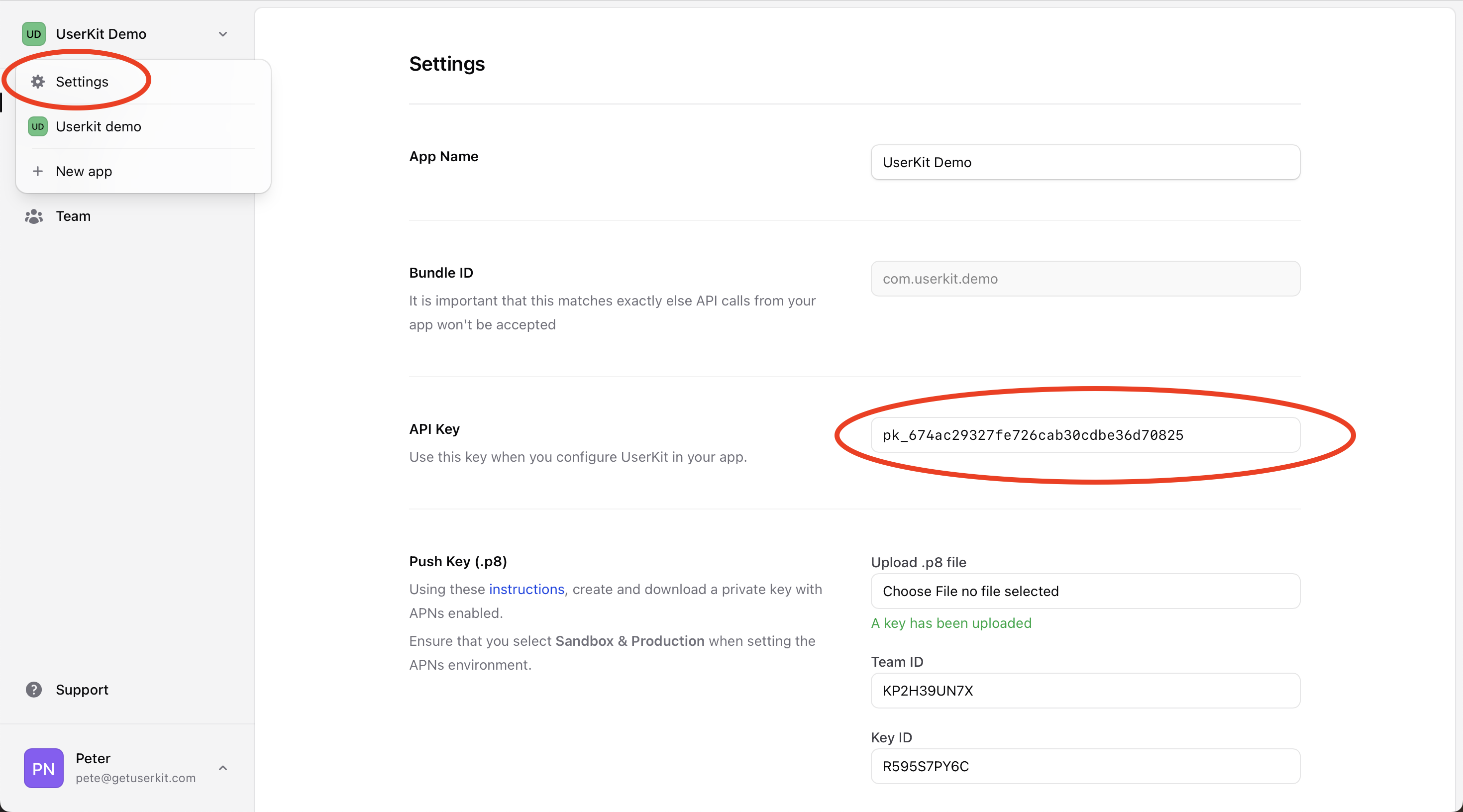 Configuring the SDK - UserKit