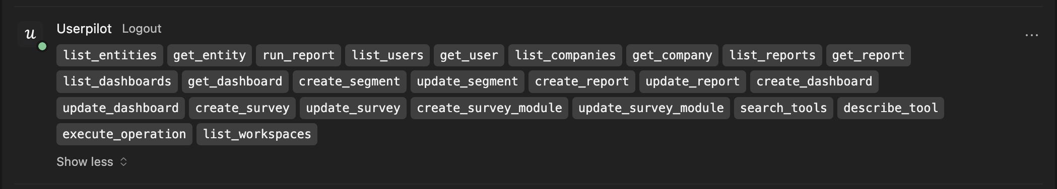 Userpilot tools loaded in Cursor