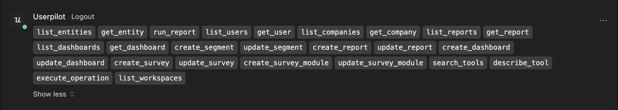Userpilot tools loaded in Cursor