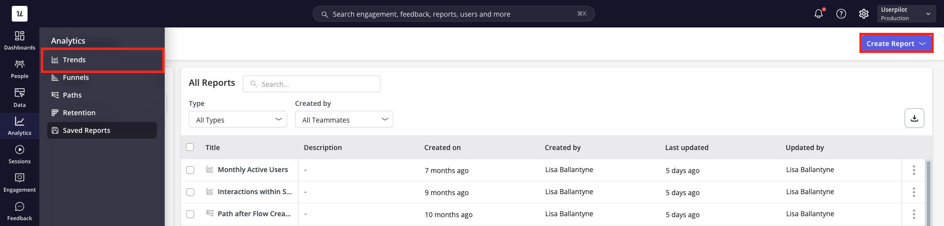 Trends - Userpilot Knowledge Base