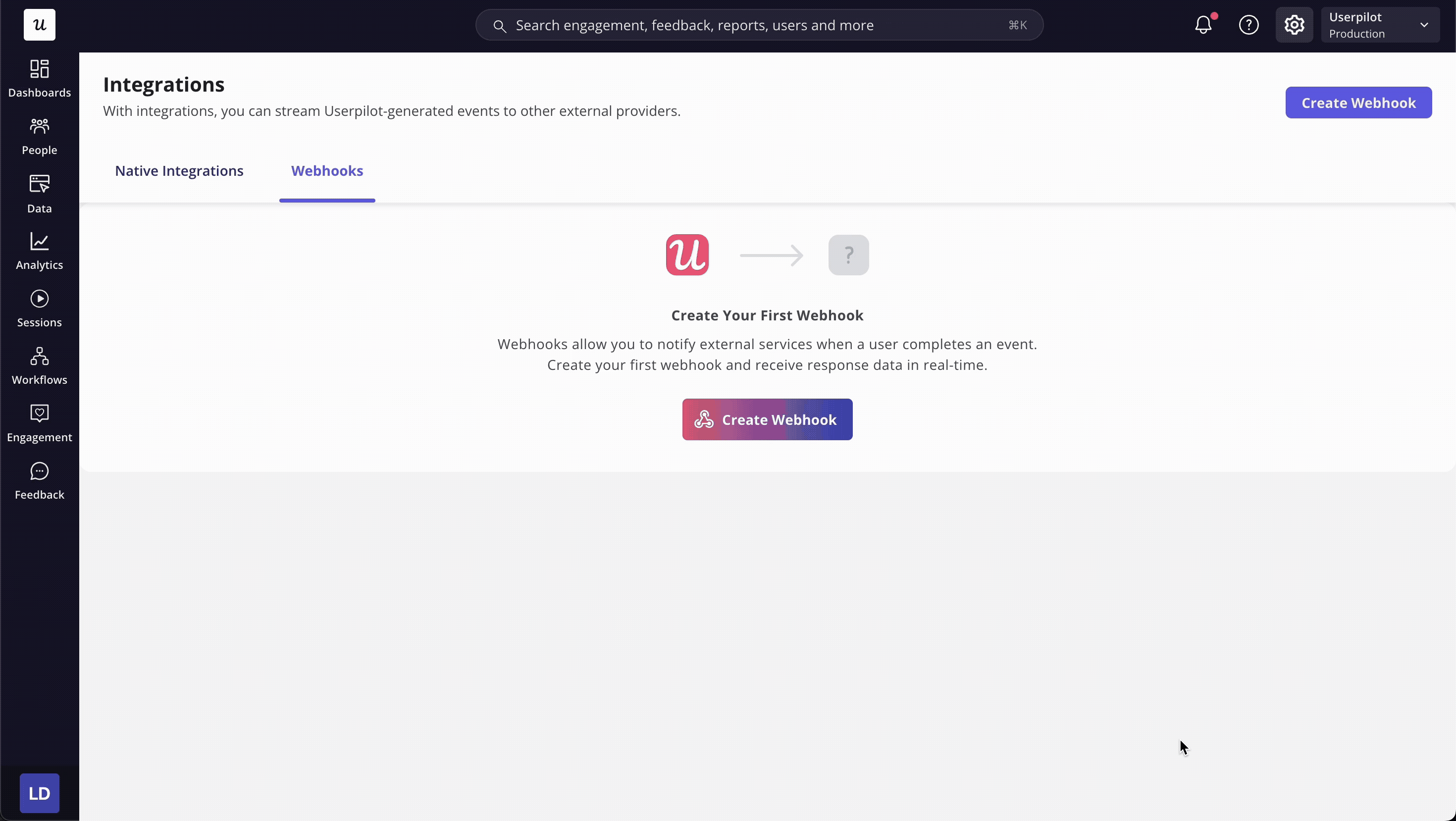 Creating a webhook