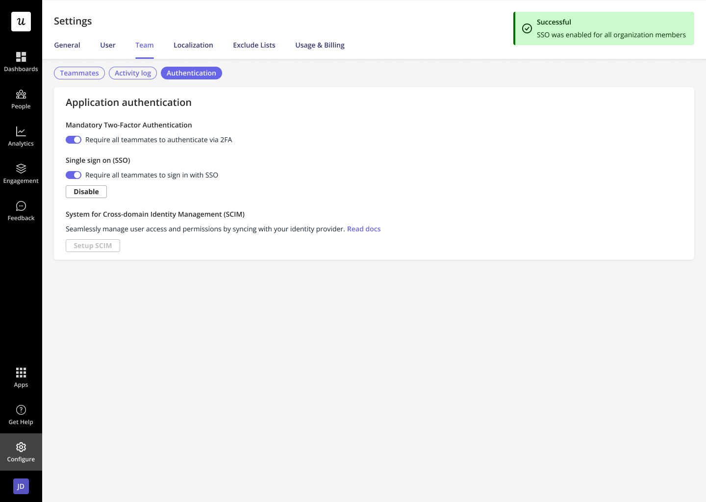 SSO enabled
