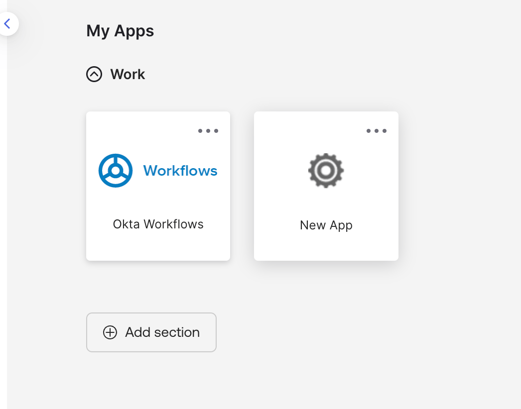 Identity provider app dashboard showing application tiles