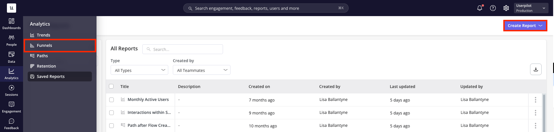 Funnels navigation