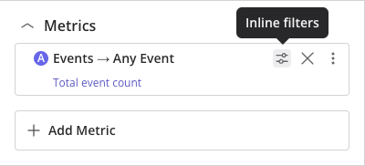 Inline filters panel