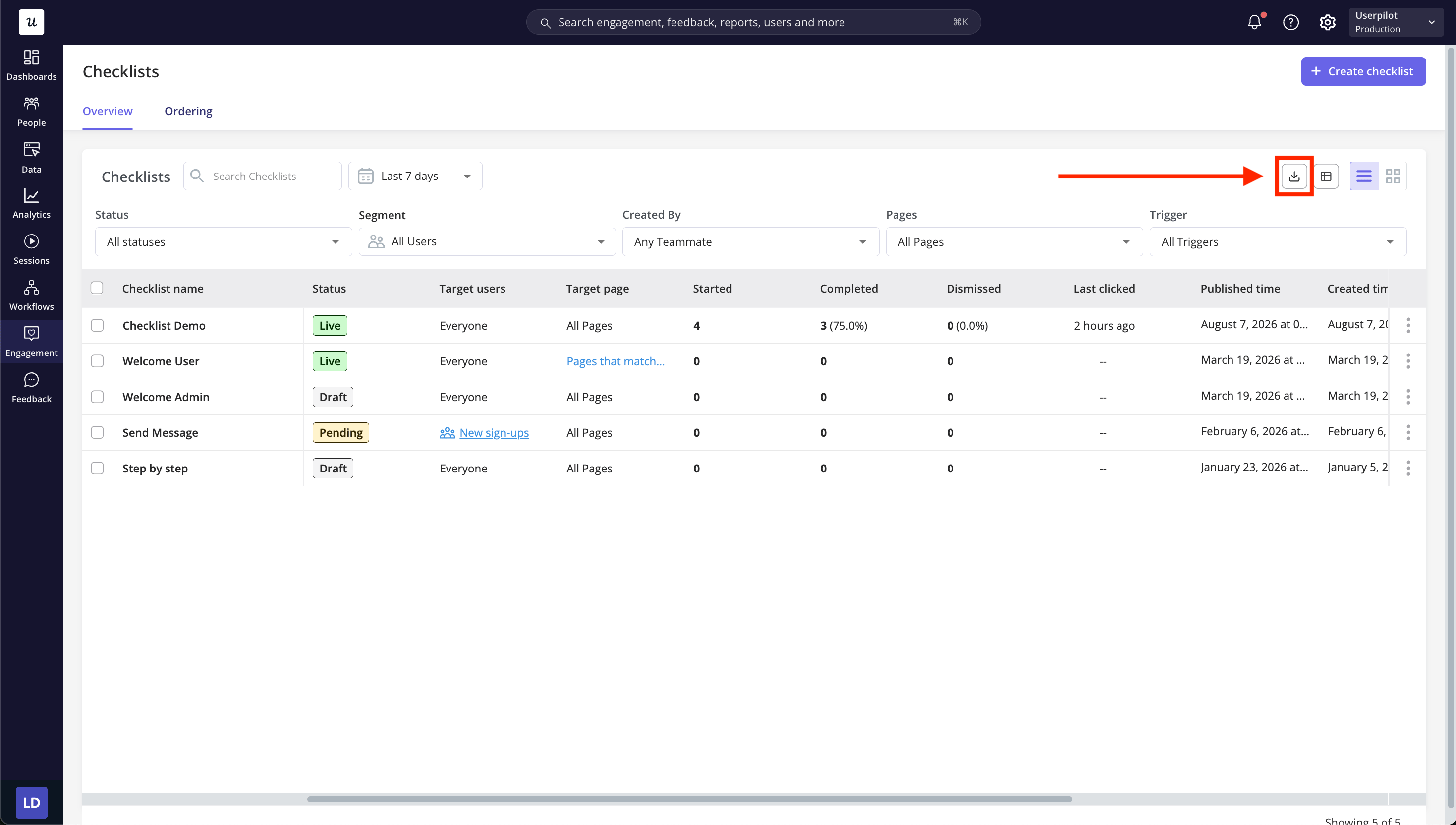 checklist-overview-table-export-data