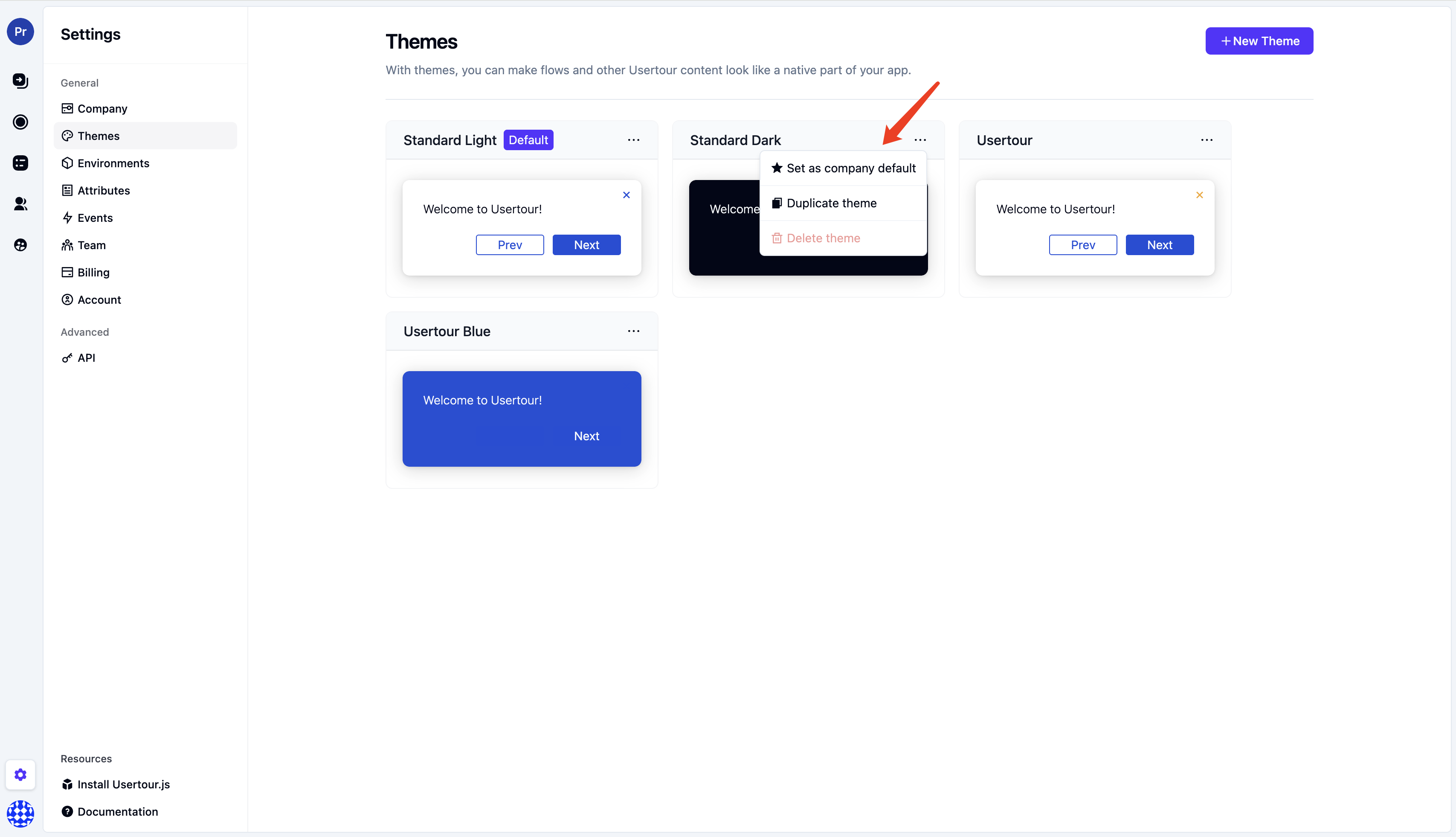 Default Theme Settings