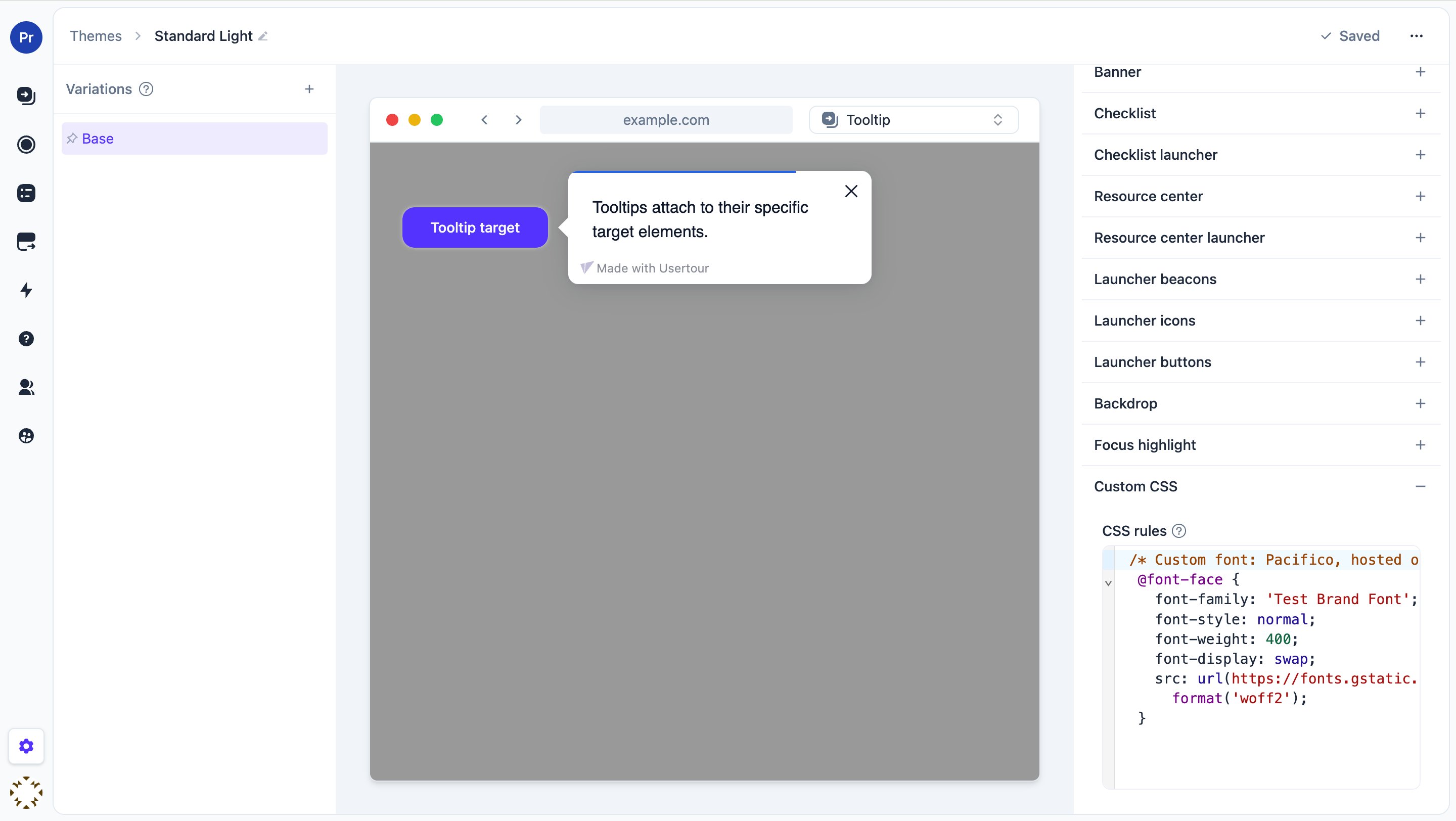 The Custom CSS field in the theme editor