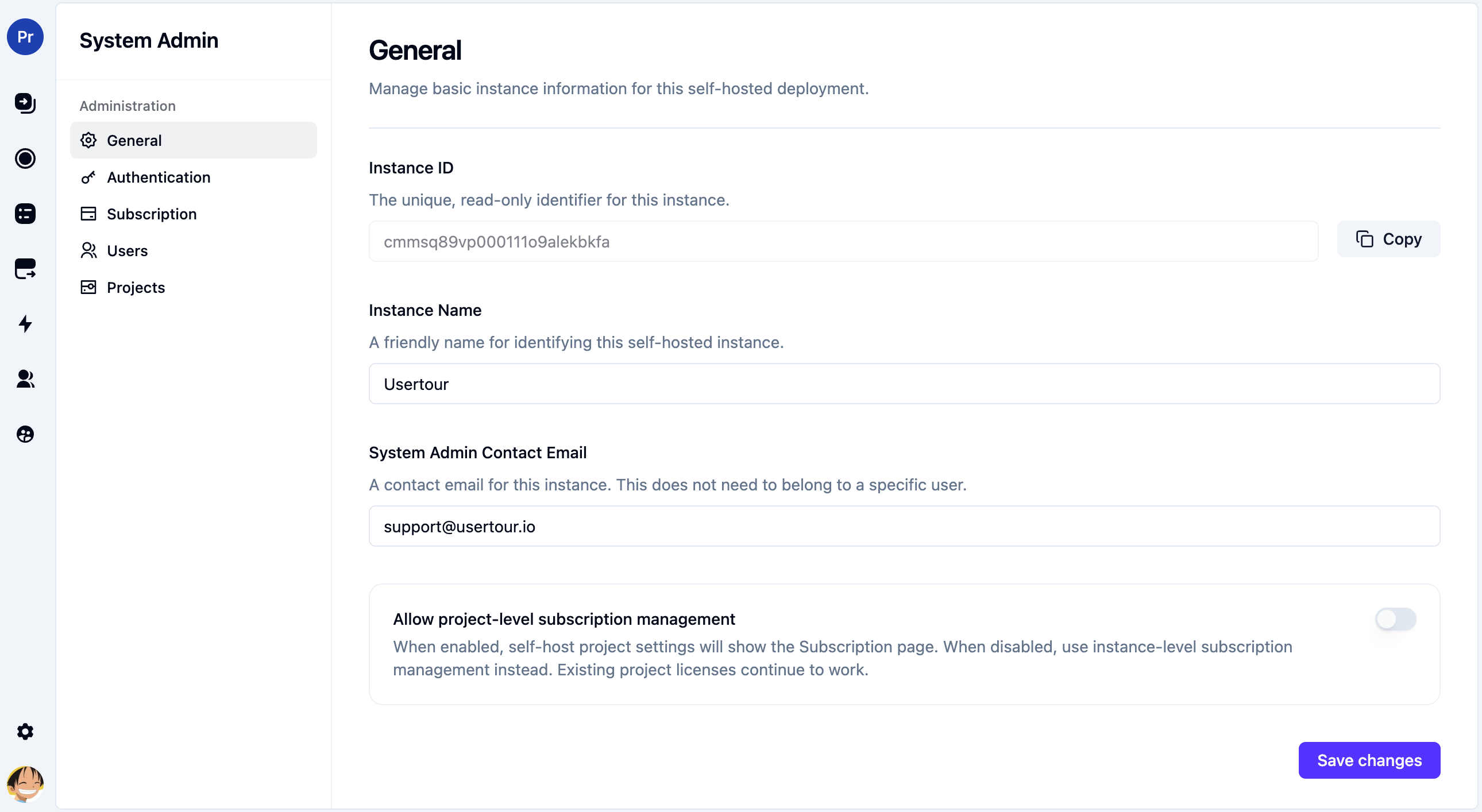 System Admin - Usertour documention