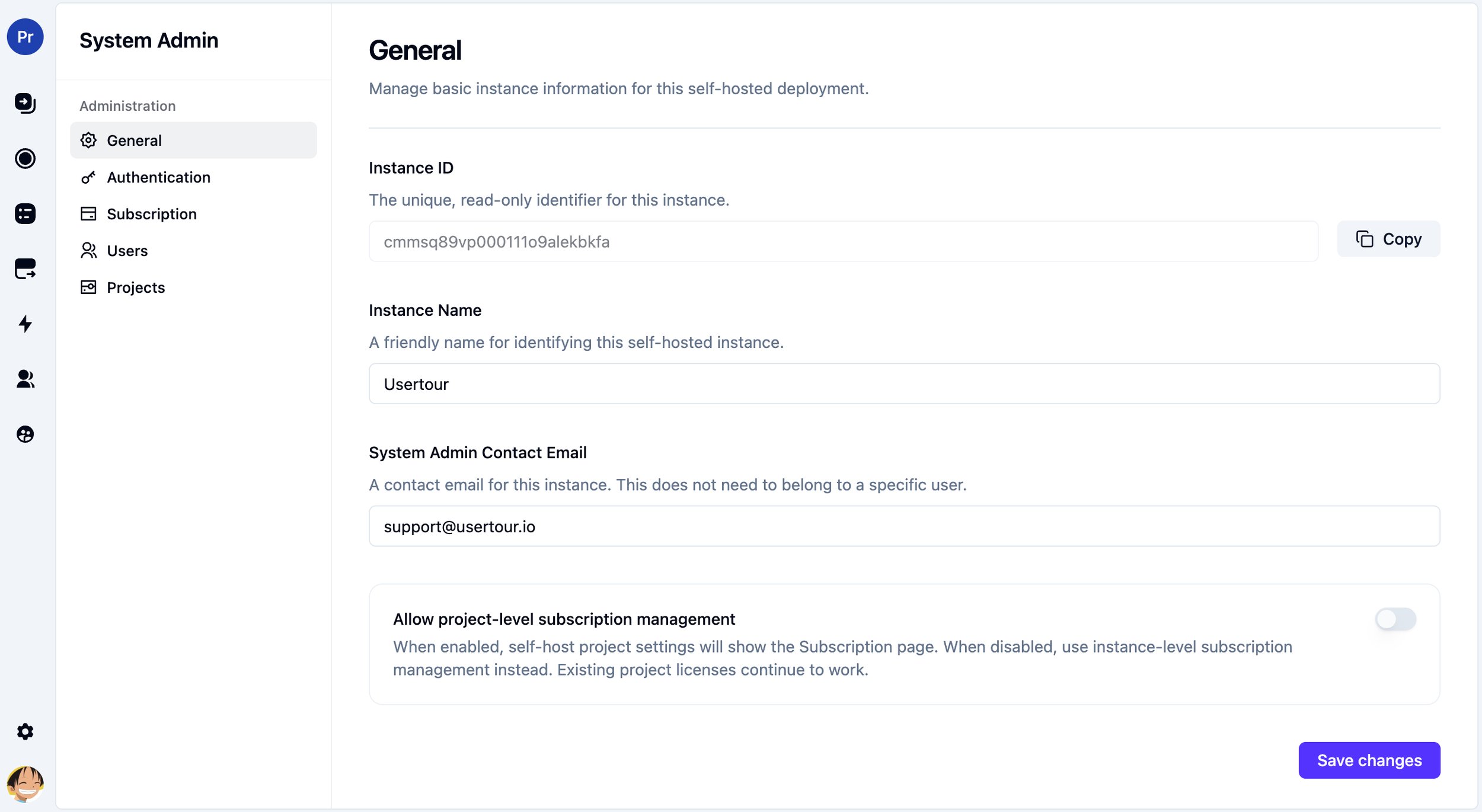 System Admin Code System Admin - Usertour documention
