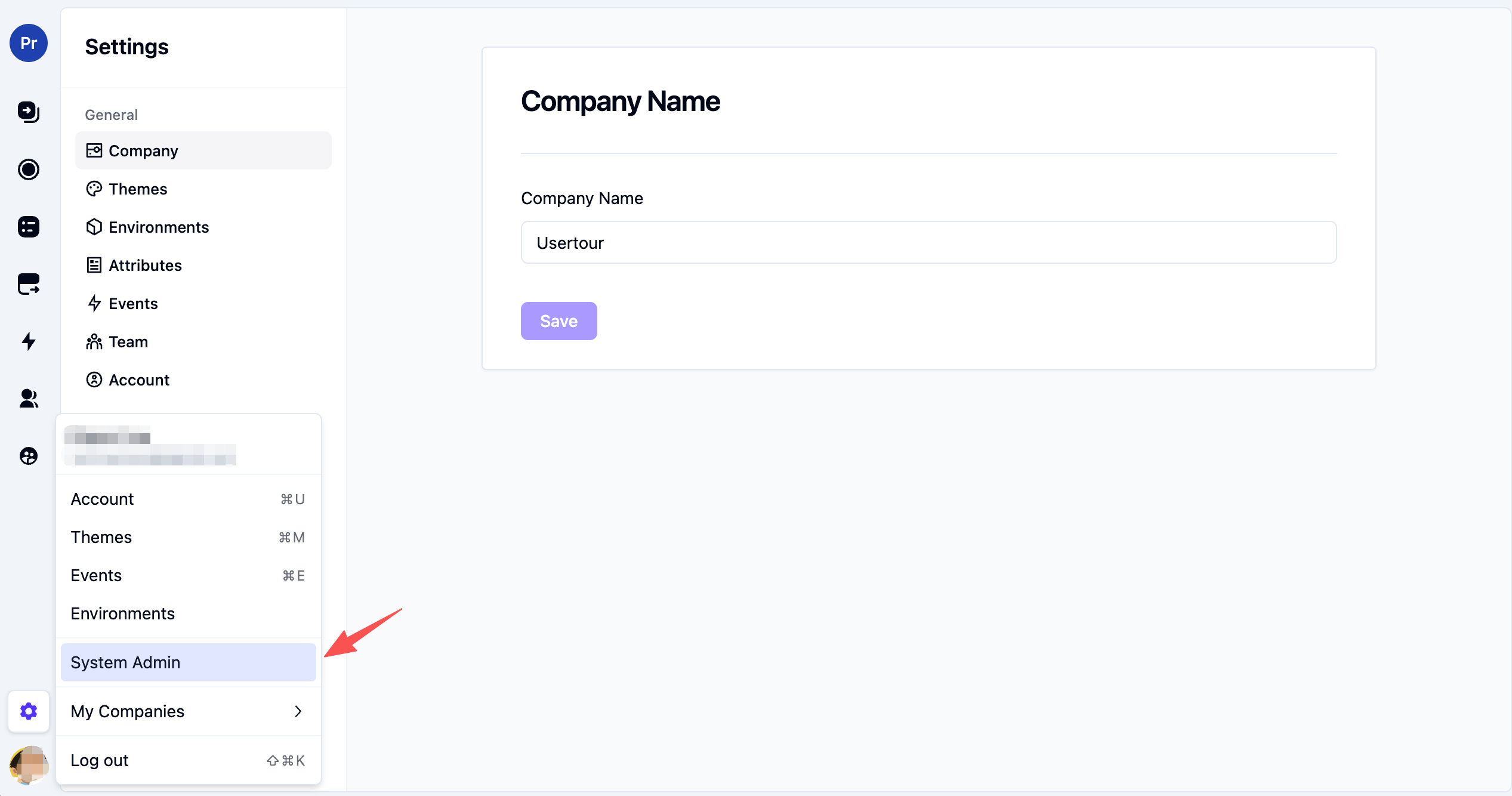 System Admin - Usertour documention
