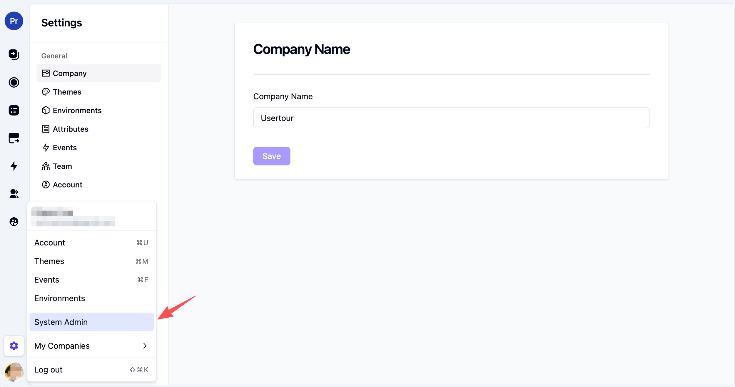 System Admin Code System Admin - Usertour documention