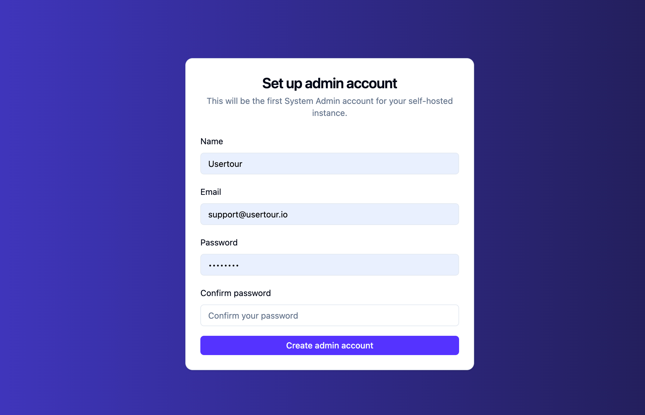 System Admin - Usertour documention
