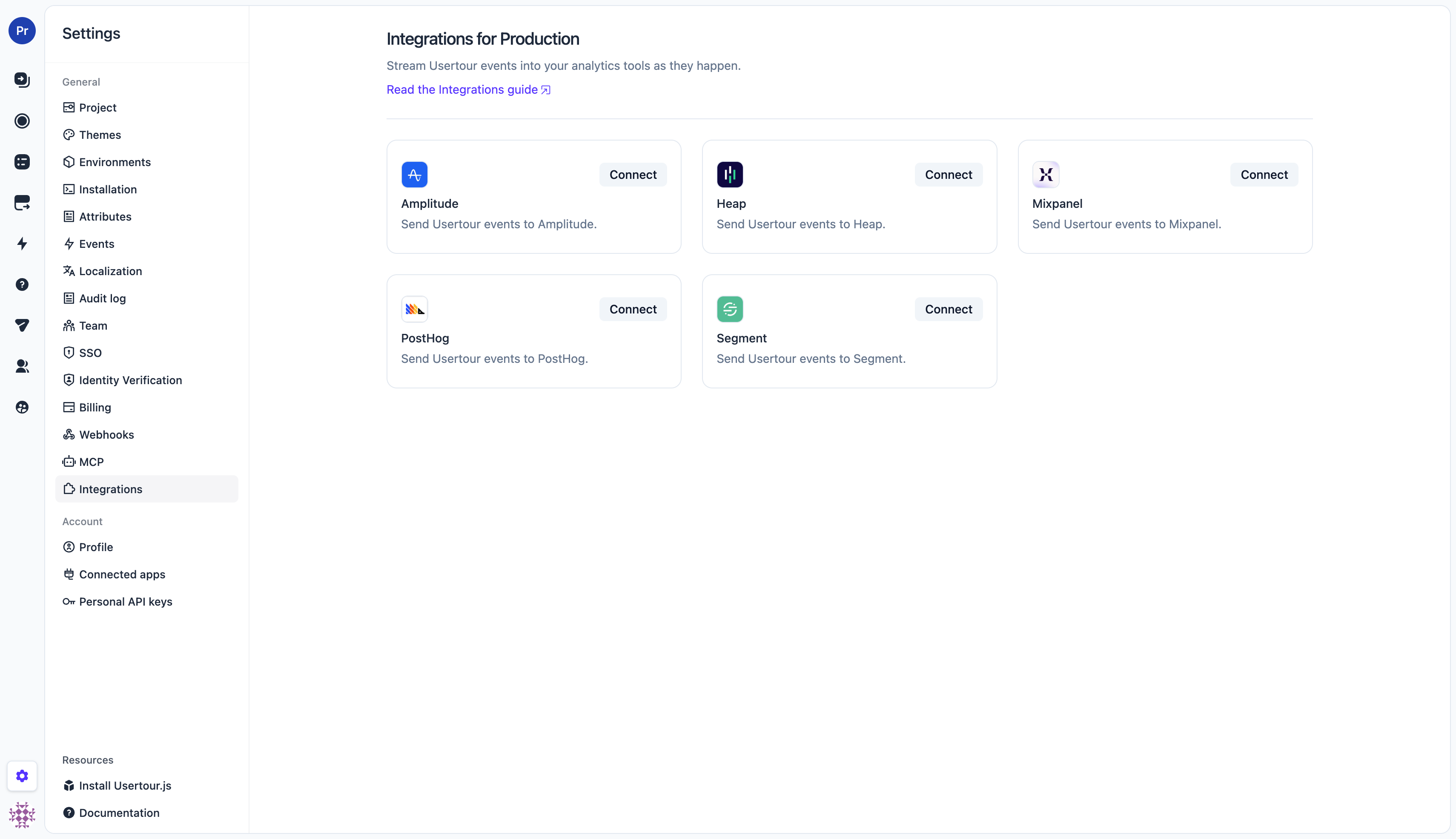 The Integrations catalog
