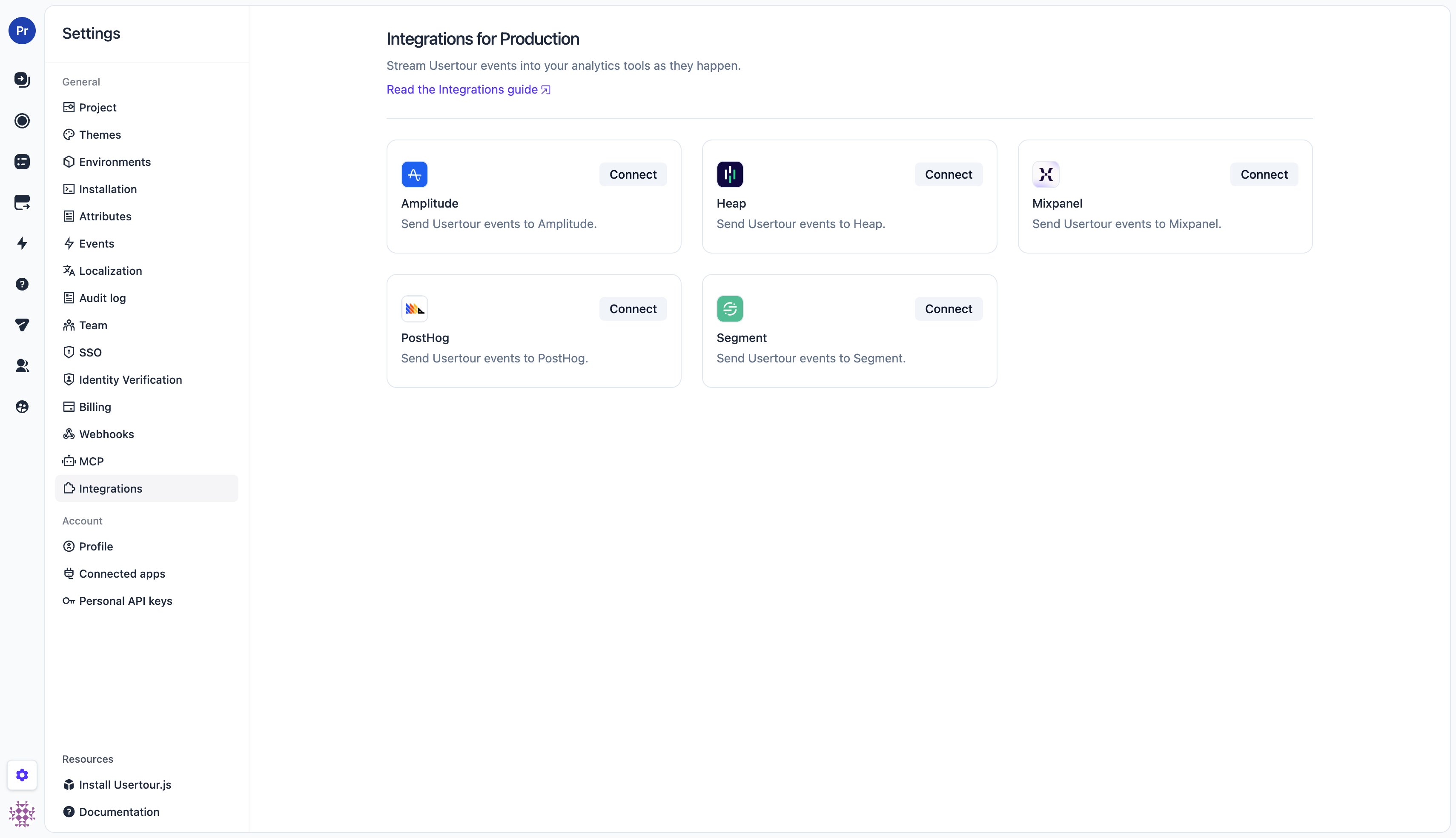 The Integrations catalog