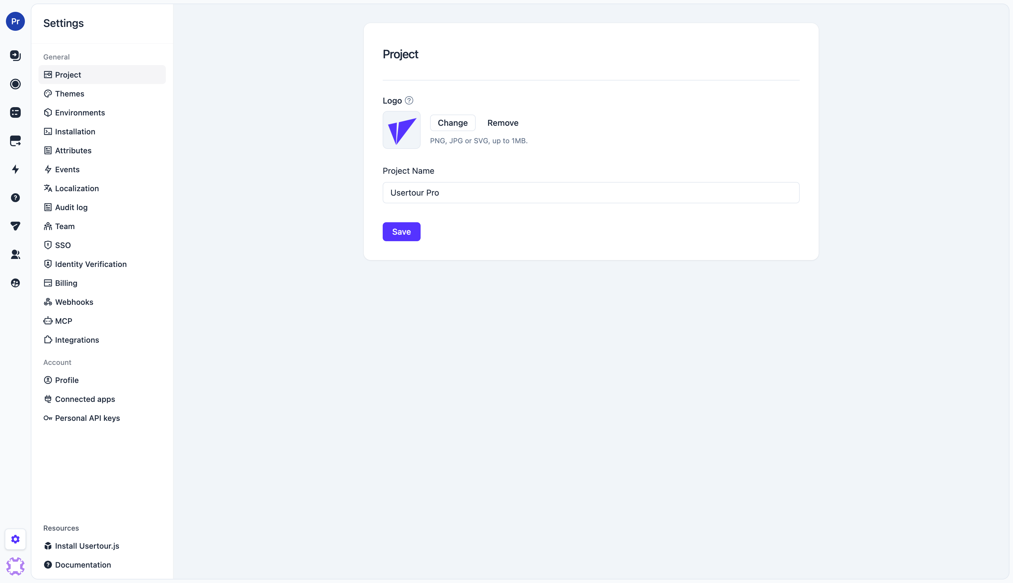 Rename a project under Settings → Project