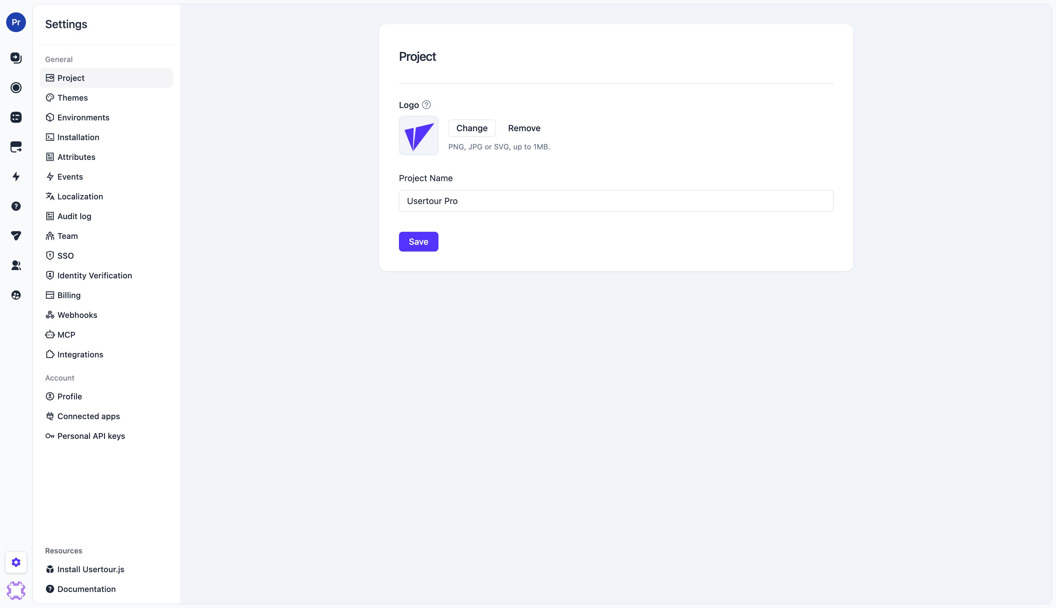 Rename a project under Settings → Project