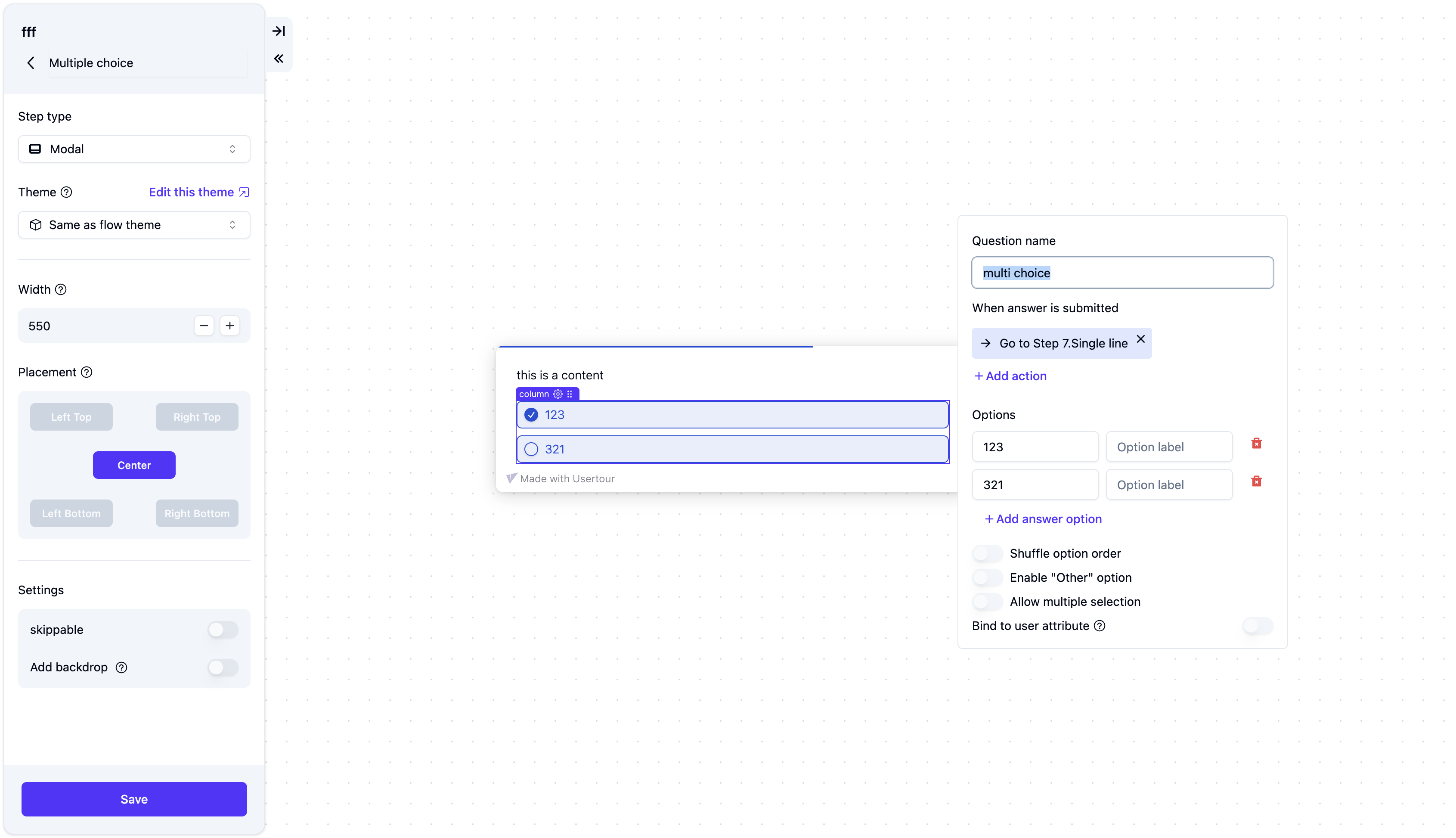 Surveys/NPS - Usertour documention