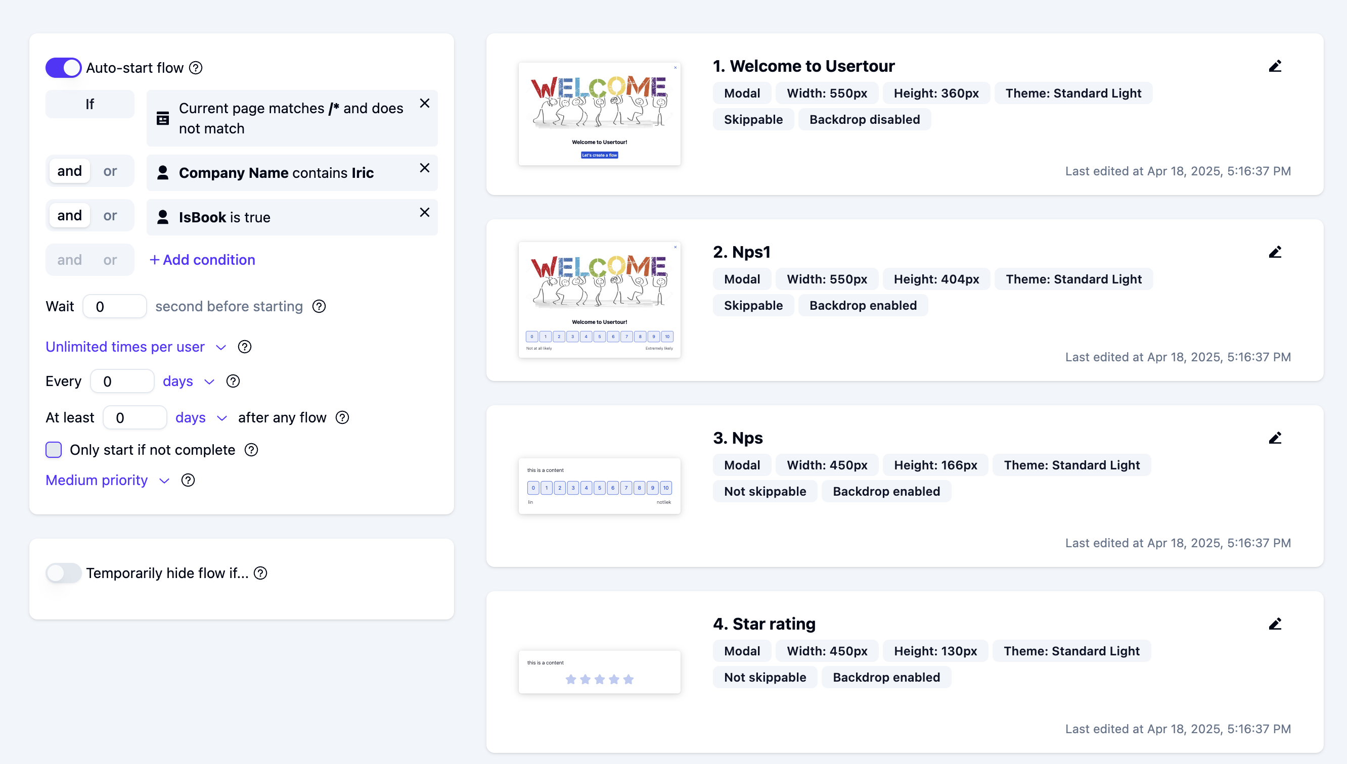 Surveys/NPS - Usertour documention