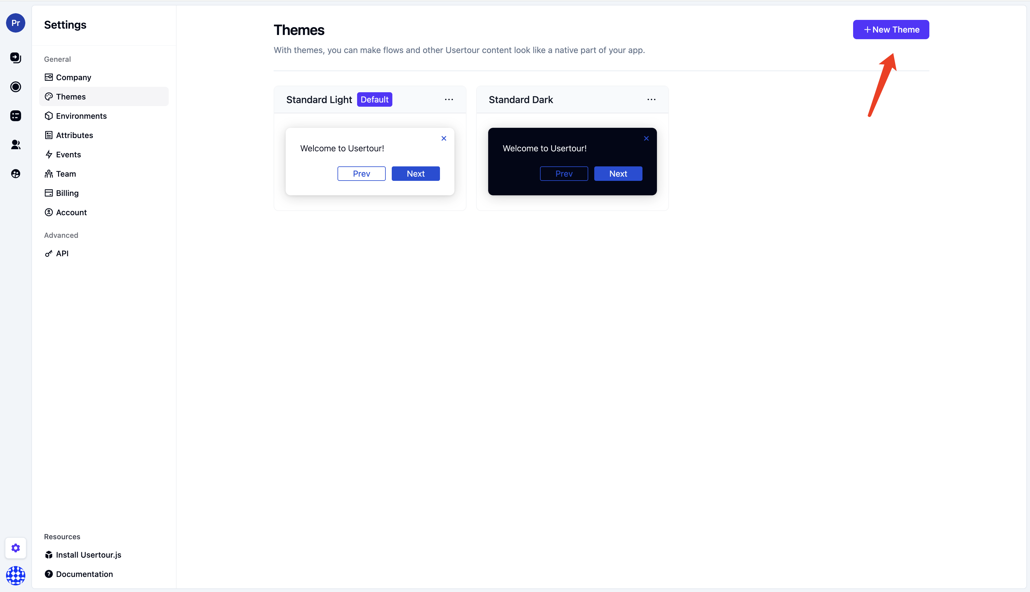 Theme Settings Page
