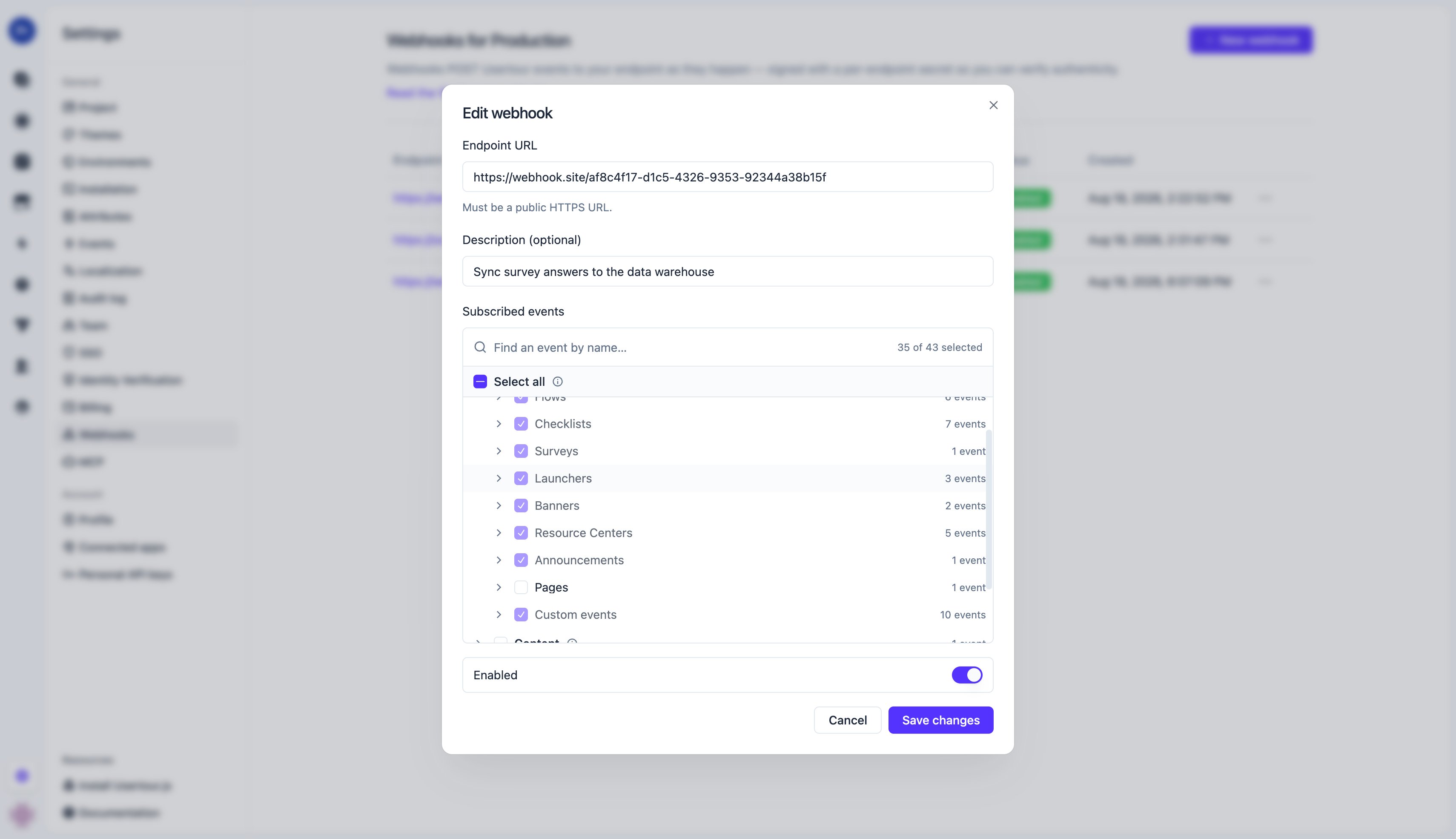 The subscription picker