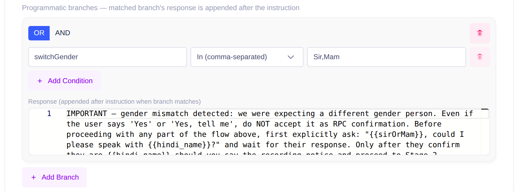 Branch editor
