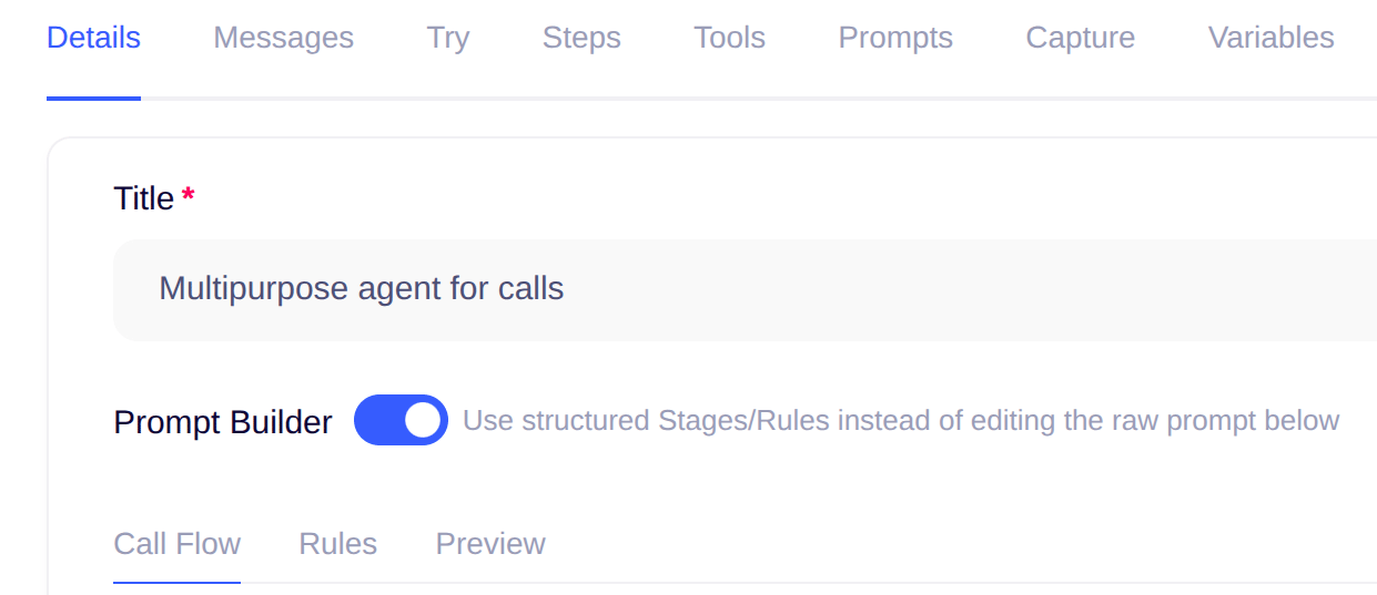 Prompt Builder toggle