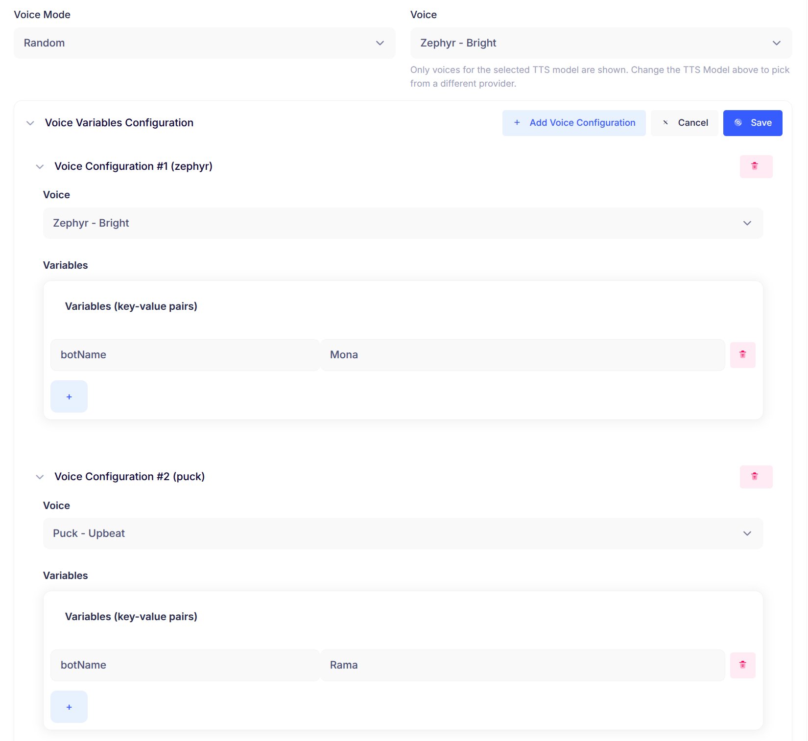 Voice Settings