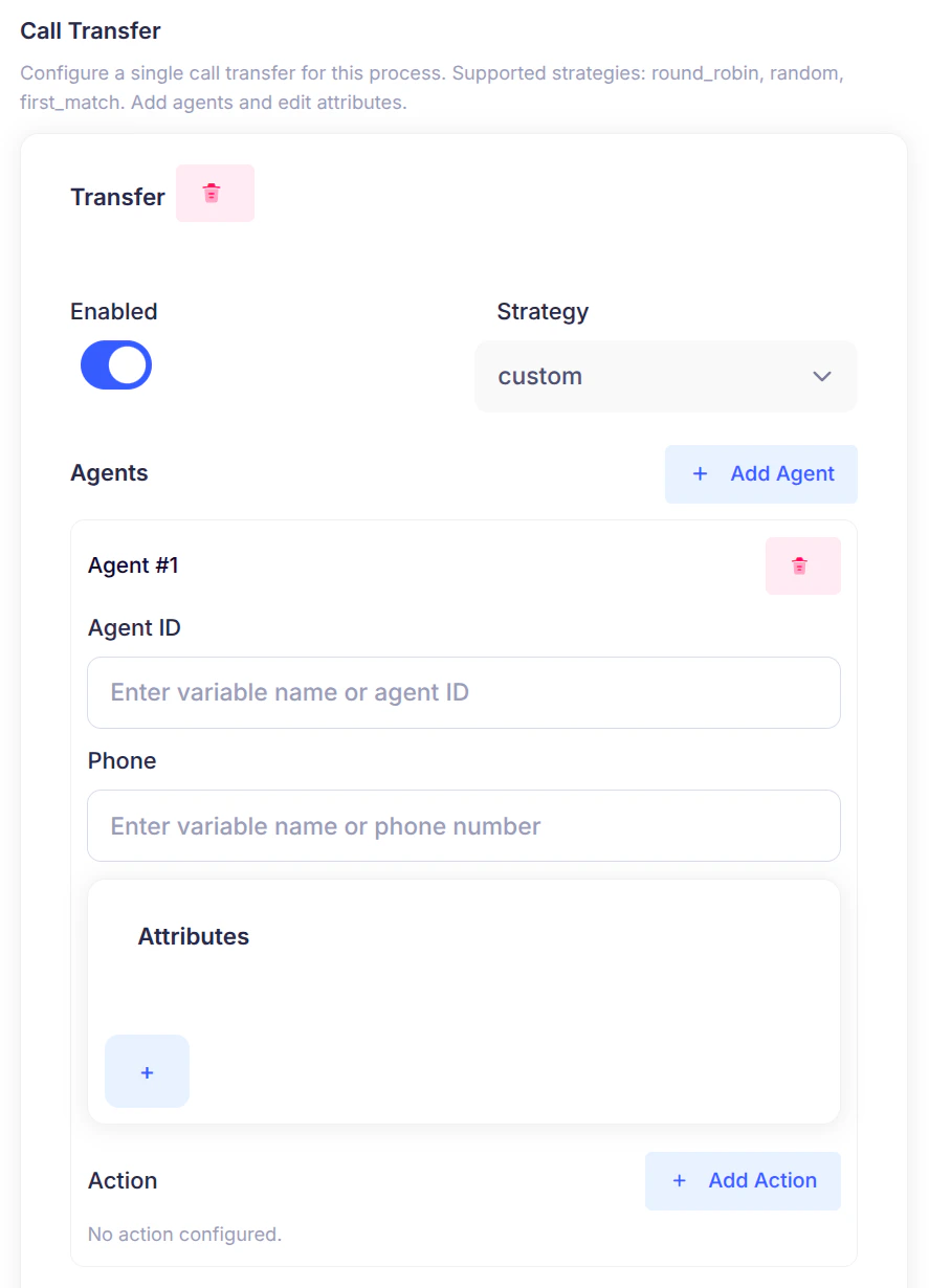Call Transfer Configuration