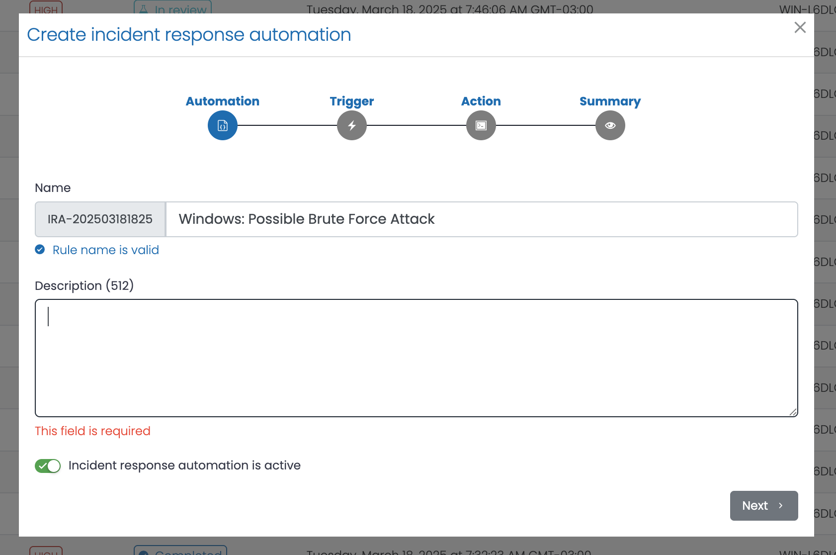 Create an Incident