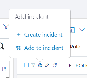 Incident Menu