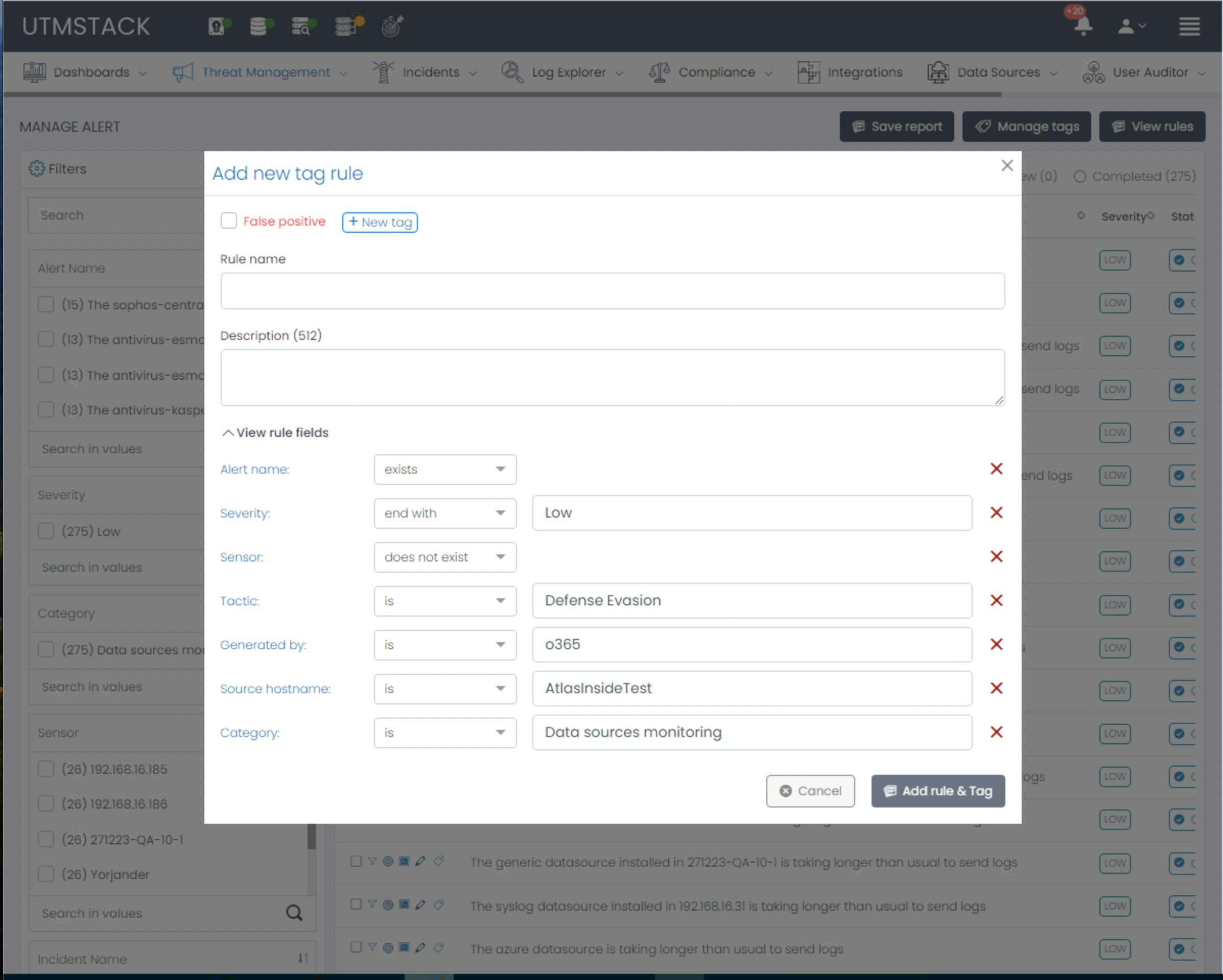 Tag Rule Creation