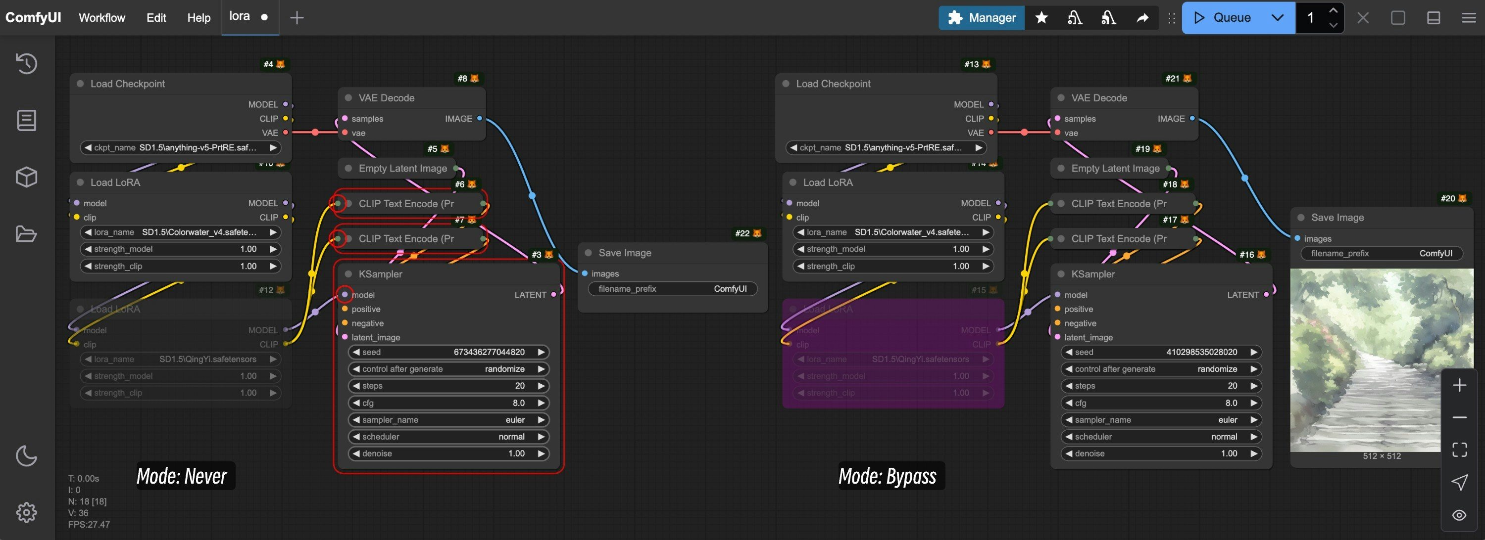 Never vs Bypass Mode