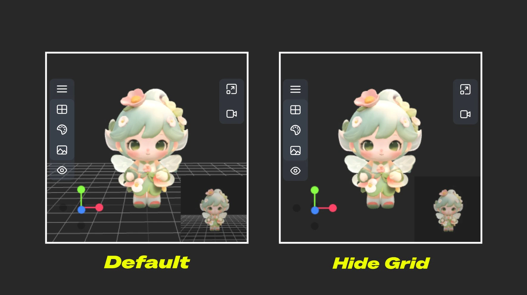 Show gird vs hide gird